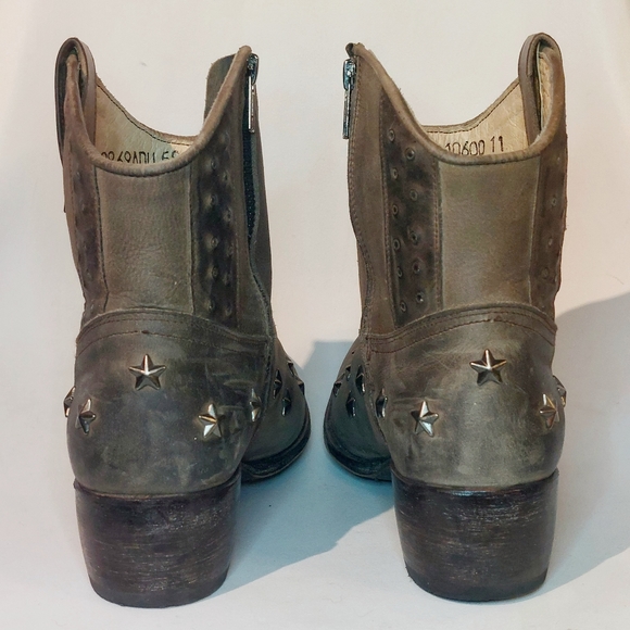 Sendra studded taupe leather low western boots, EU43/11 - Picture 8 of 16